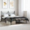 vidaXL - Bedframe - met - hoofdbord - metaal - zwart - 140x200 - cm