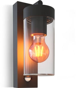 Calex LED Wandlamp Perugia - Wandlamp met Bewegingssensor - IP44 Spatwaterdicht - Zwart - Aluminium