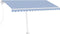 vidaXL - Luifel - vrijstaand - automatisch - 400x300 - cm - blauw - en - wit