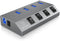 Icy Box IB-HUB1405 - USB 3.0 Hub - 4x USB 3.2 Gen1 5 Gbit/s - Antraciet