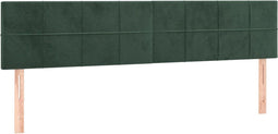 vidaXL - Hoofdborden - 2 - st - 90x5x78/88 - cm - fluweel - donkergroen