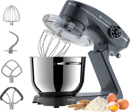 KitchenBrothers Keukenmachine - Keukenrobot - 6L - 1800W - Aluminium