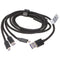3IN1 USB data cable suitable for USB-C, iPhone, MICRO-USB cable 1 meter BLACK