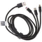 3IN1 USB data cable suitable for USB-C, iPhone, MICRO-USB cable 1 meter BLACK