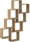 vidaXL - Wandschap - kubus - 90x15x119,5 - cm - bewerkt - hout - artisanaal - eiken