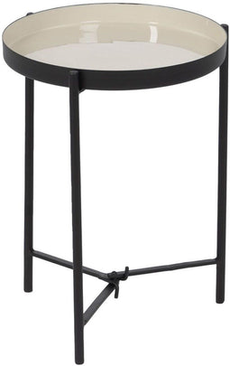 Bijzettafel 30 x 30 x 40,5 cm Zwart Taupe Ijzer