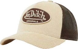 Von Dutch - Boston Beige Brown Curduroy Trucker Cap