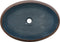 vidaXL - Opzetwasbak - ovaal - 59x40x15 - cm - keramiek - bruin - en - blauw