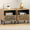 vidaXL - Nachtkastjes - 2 - st - 40x33x46 - cm - massief - mangohout