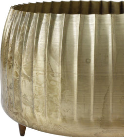 PTMD Ziggi Bloempot - 29,5 x 29,5 x 20 cm - Ijzer - Goud - Set van 2