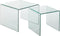 J-Line bijzettafel - glas - transparant - set van 2