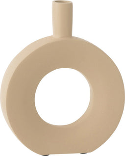 J-Line vaas Cirkel - aluminium - beige