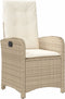 vidaXL - Tuinstoelen - 2 - st - verstelbaar - met - kussens - poly - rattan - beige