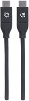Manhattan 355247 - USB 2.0 type C-kabel - 2.00 m - Zwart