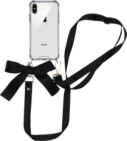 iMoshion Hoesje Geschikt voor iPhone Xs / X Hoesje Met Koord - iMoshion Backcover met koord - Satijn - Transparant