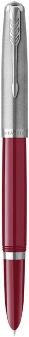 Parker 51-vulpen | Bordeauxrode behuizing met chromen afwerking | Medium penpunt met zwart inktpatroon | Geschenkverpakking