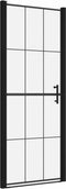 vidaXL - Douchedeur - 81x195 - cm - gehard - glas - zwart