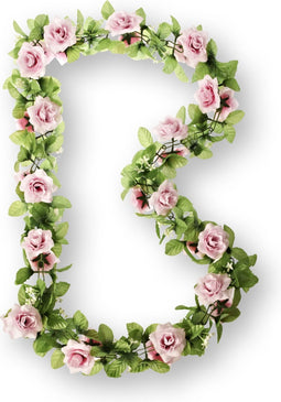 Basil Roses Flower Garland Bloemenstreng - Met Rozen – Roze