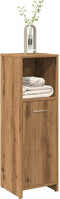 vidaXL - Badkamerkast - 30x30x95 - cm - bewerkt - hout - artisanaal - eikenkleur