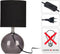Merkloos - Tafellamp - Glazen basis - 24 cm - Zwart
