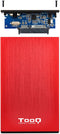 TooQ TQE-2527R - Externe Behuizing - USB 3.0 - Rood