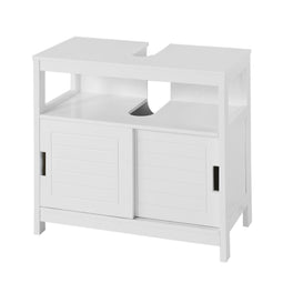 SoBuy FRG128-W - Wastafelmeubel - 2 Schuifdeuren 1 Plank - Wit - 60x61x30 cm