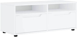 vidaXL - Tv-meubel - VISNES - 100x40x38 - cm - bewerkt - hout - wit