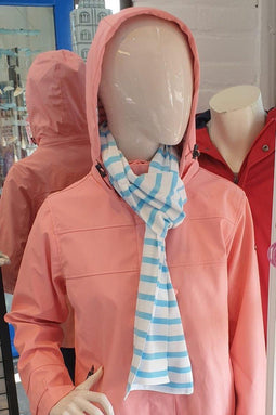 BRETONSE SJAAL JULIE WIT-TURQUOISE - BATELA