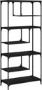vidaXL - Boekenkast - 81x36x176 - cm - bewerkt - hout - zwart
