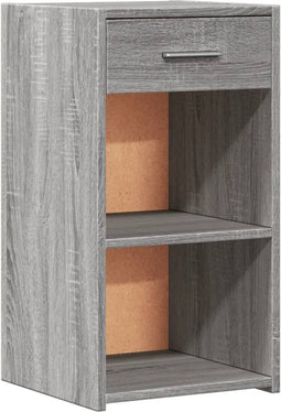 vidaXL - Nachtkastje - 35x34x65 - cm - bewerkt - hout - grijs - sonoma - eikenkleurig
