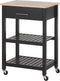 Beliani HIUMA - Keukentrolley - Zwart - Rubberhout