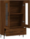 vidaXL - Hoge - kast - 69,5x31x115 - cm - bewerkt - hout - bruin - eikenkleur