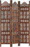 vidaXL - Kamerscherm - 3 - panelen - handgesneden - 120x165 - cm - mangohout - bruin