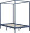 vidaXL - Hemelbedframe - massief - grenenhout - grijs - 120x200 - cm