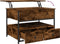 vidaXL - Salontafel - 70x50x50 - cm - bewerkt - hout - en - metaal - gerookt - eiken