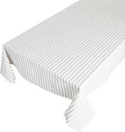 Linen & More - Tafelkleed 'Fine stripe' (140cm x 250cm, Light Grey)