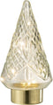 J-Line decoratie Kerstboom - glas - transparant - small - LED lichtjes