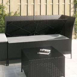vidaXL - 3-delige - Loungeset - met - kussens - poly - rattan - zwart