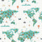 Noorse hoes Kids&Cotton Mapamundi 260 x 240 cm Wereldkaart