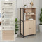 Tectake Houten Wandkast Doncaster - Boekenkast - 2 Open Vakken - Zwart Metalen Frame - Afmeting (LxBxH) 60x38x125 cm - Lichtbruin