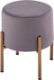 SVJ Kruk Rond - 32 x 32 x 38 cm - Polyester/Ijzer - Antraciet