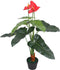 vidaXL - Kunst - anthurium - plant - met - pot - 90 - cm - rood - en - geel