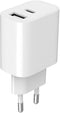 Gembird TA-UC-2AC12-01 - Oplader - 24W - 1x USB type-A 1x USB type-C - Wit