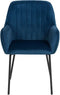 Set van 2 eetkamerstoelen WELLSTON Fluweel Donkerblauw