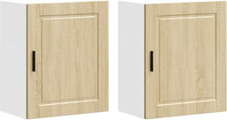 vidaXL - Keukenwandkasten - 2 - st - Porto - bewerkt - hout - sonoma - eikenkleurig