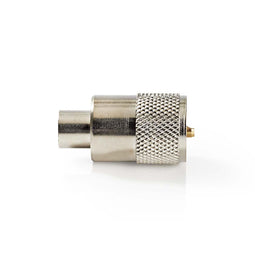 Nedis PL259-Connector - Recht - Male - Vernikkeld - 50 Ohm - Soldeer - Diameter kabelinvoer: 6.0 mm - Metaal - Zilver - 25 Stuks - Envelop