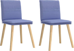 vidaXL - Eetkamerstoelen - 2 - st - stof - jeansblauw