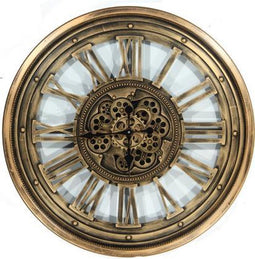 Industriële wandklok Moud XL - Klok goud - Wandklok groot 80 cm