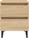 vidaXL - Nachtkastje - 40x35x50 - cm - bewerkt - hout - sonoma - eikenkleurig
