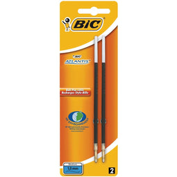 Bic balpenvulling Atlantis blauw schrijfbreedte 1 mm blister met 2 stuks